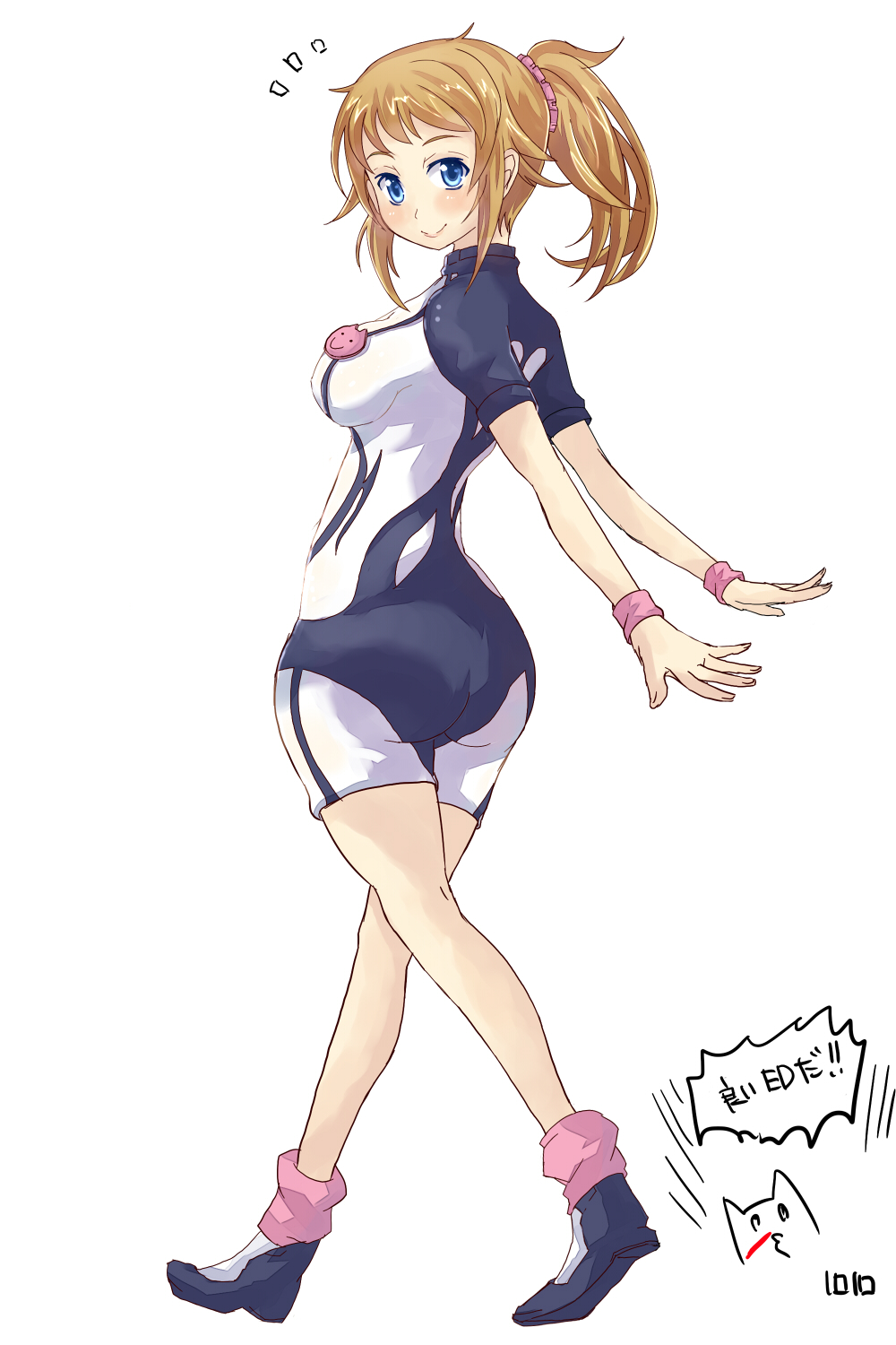 blue_eyes, bodysuit, brown_hair, gundam, gundam_build_fighters, gundam_build_fighters_try, highres, hoshino_fumina