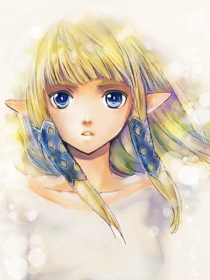 1girl, bangs, blonde_hair, blue_eyes, doraeshi, face, hair_ribbon, long_hair