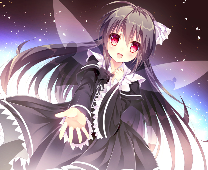 1girl, blush, borrowed_character, fairy_wings, highres, long_hair, looking_at_viewer, open_mouth