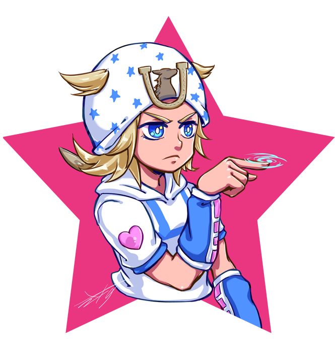 1boy, blonde_hair, chibi, guyai, hat, hoodie, johnny_joestar, jojo_no_kimyou_na_bouken