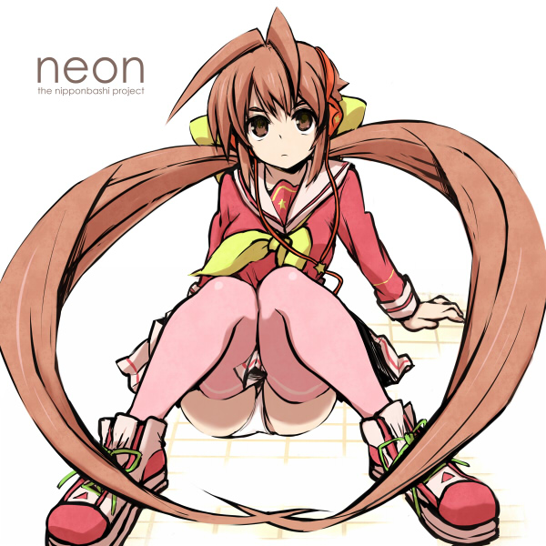 long_hair, neon_(nipponbashi_project), nipponbashi_project, panties, shuuhei_(artist), sitting, solo, thighhighs