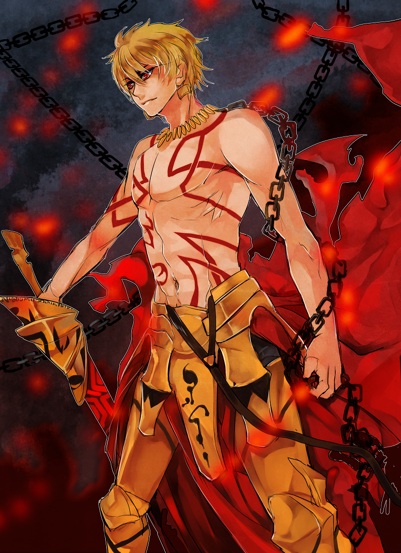 1boy, armor, blonde_hair, chain, ea_(fate/stay_night), fate/hollow_ataraxia, fate/stay_night, fate_(series)