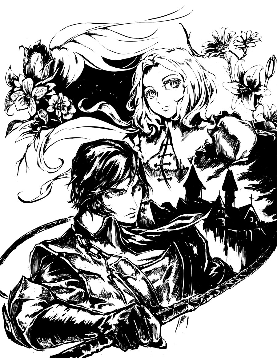 castle, castlevania, castlevania:_dracula_x_chronicles, cravat, elbow_gloves, gloves, jitsu_shizu, long_hair