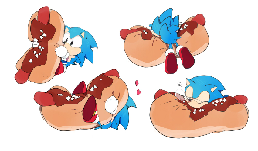 chili_dog, chiro_(pez777), cute, food, heart, hot_dog, hug, simple_background