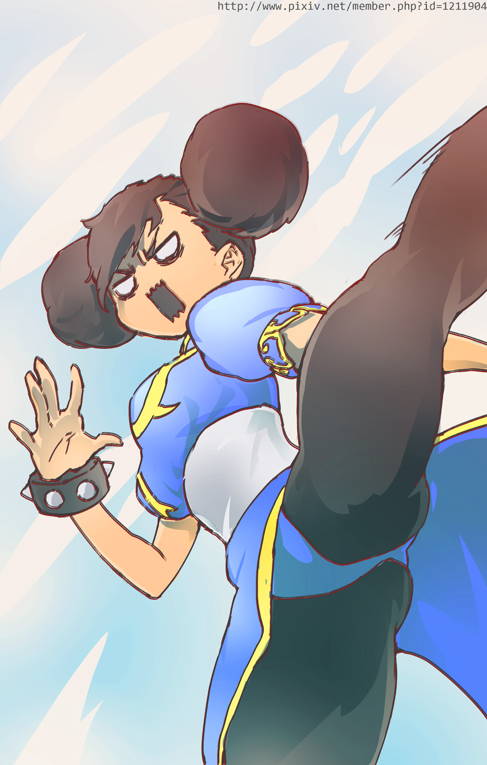 1girl, alternate_hairstyle, bracelet, breasts, brown_hair, china_dress, chinese_clothes, chun-li