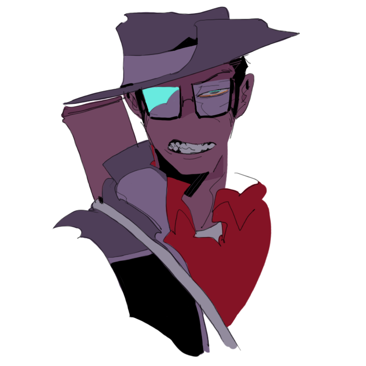 1boy, bust, clenched_teeth, face, glasses, hat, looking_at_viewer, male