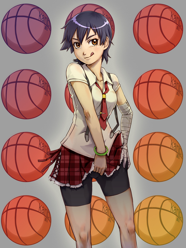 ball, bandage, bandages, basketball, bike_shorts, black_hair, kanbaru_suruga, kojamerii