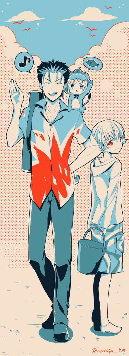 animal_costume, child_gilgamesh, fate/hollow_ataraxia, fate/tiger_colosseum, fate_(series), hawaiian_shirt, highres, iwanaga_tm