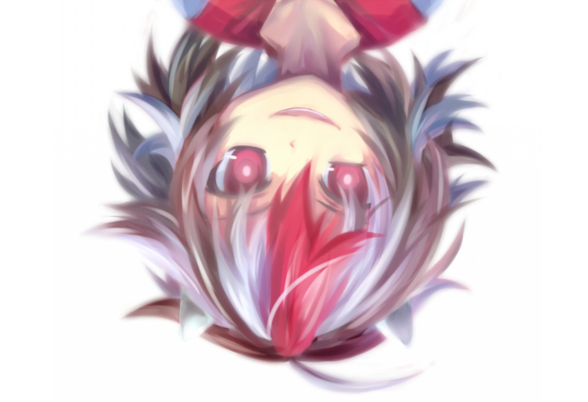 1girl, ahoge, black_hair, face, guuchama, highres, horns, kijin_seija