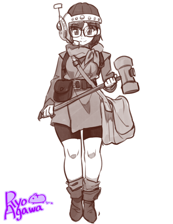 1girl, agawa_ryou, ankle_boots, artist_name, bag, belt, belt_pouch, bike_shorts
