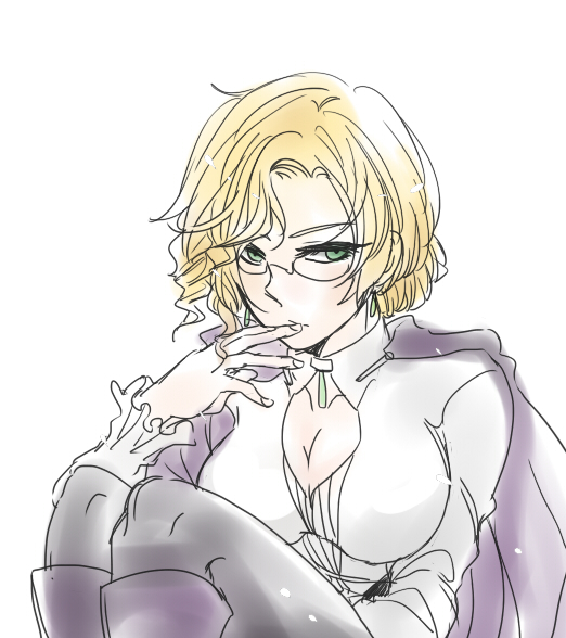 1girl, glynda_goodwitch, rwby, signalkj, solo, white_background