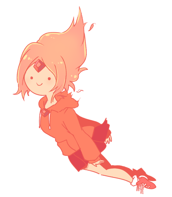 1girl, adventure_time, blush, fire, flame_princess, forehead_jewel, long_hair, red_eyes