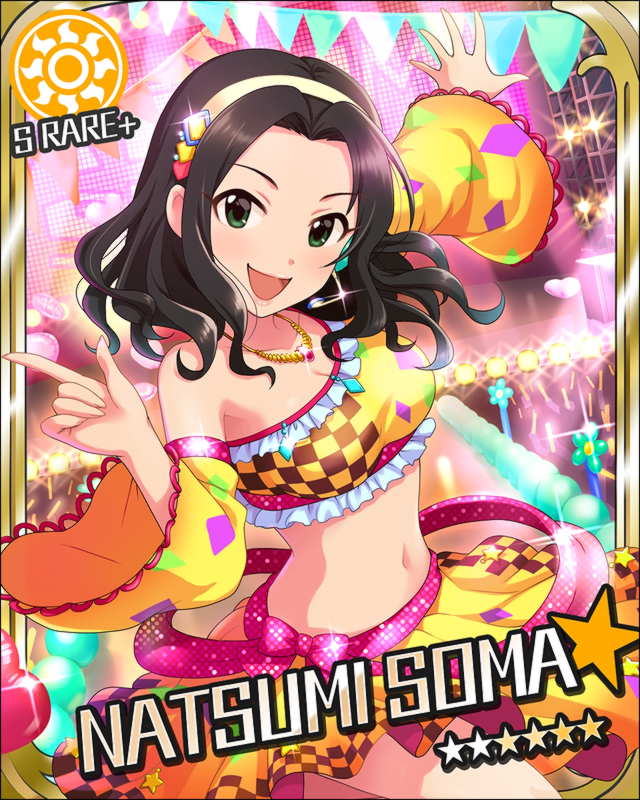 black_hair, blush, character_name, green_eyes, hairband, happy, idolmaster, idolmaster_cinderella_girls