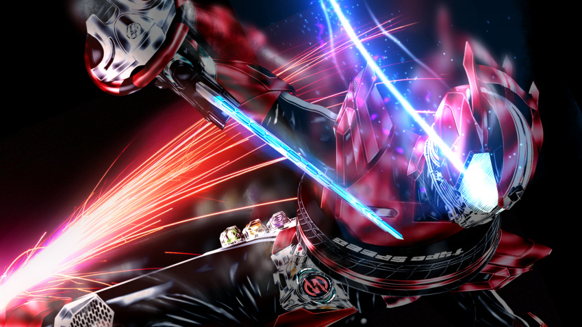 1boy, highres, kamen_rider, kamen_rider_drive, kamen_rider_drive_(series), kuzurx, male, shift_car, solo, sword, weapon