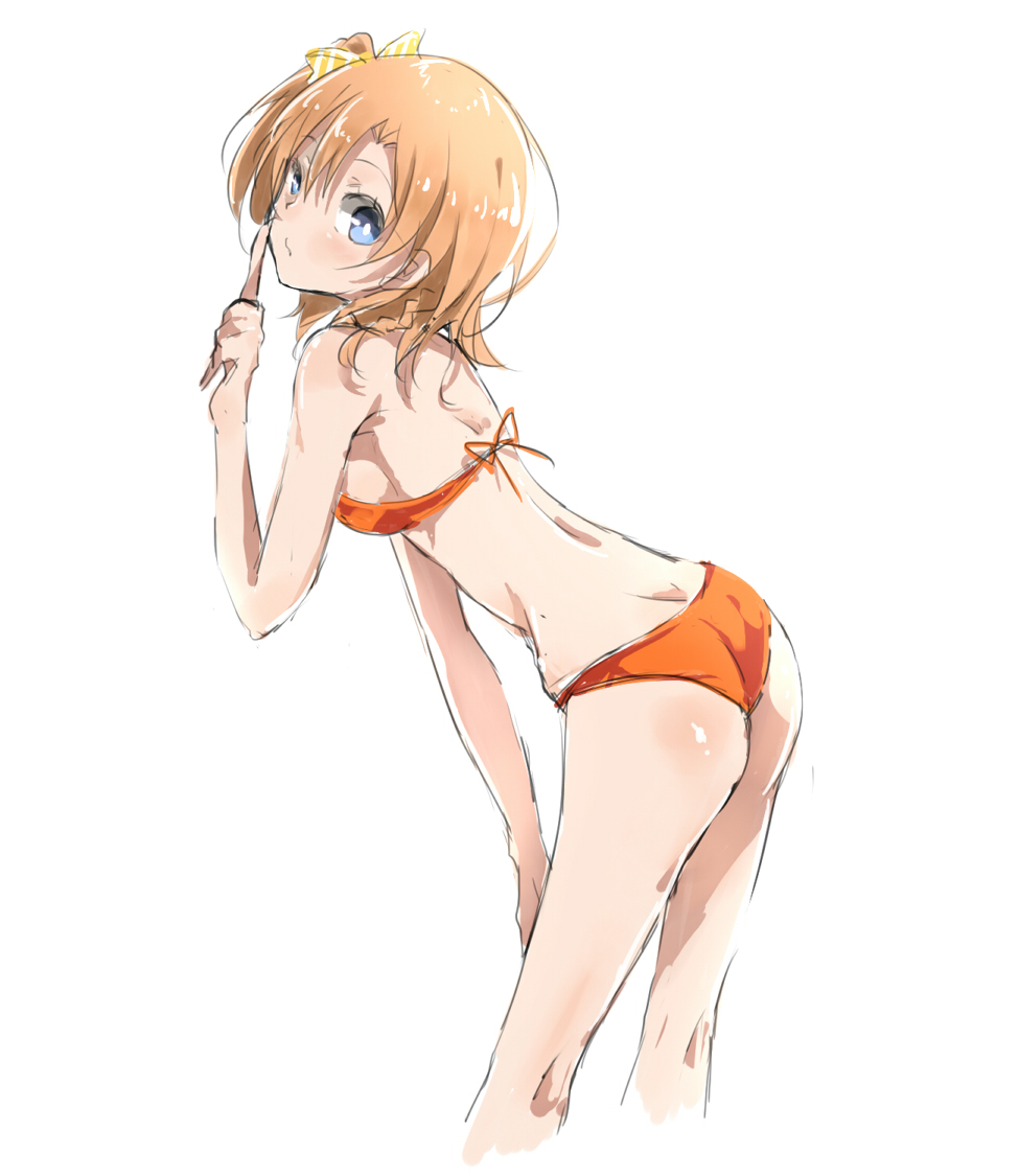 1girl, ascii_media_works, bikini, blue_eyes, breasts, bushiroad, duizhang, kousaka_honoka