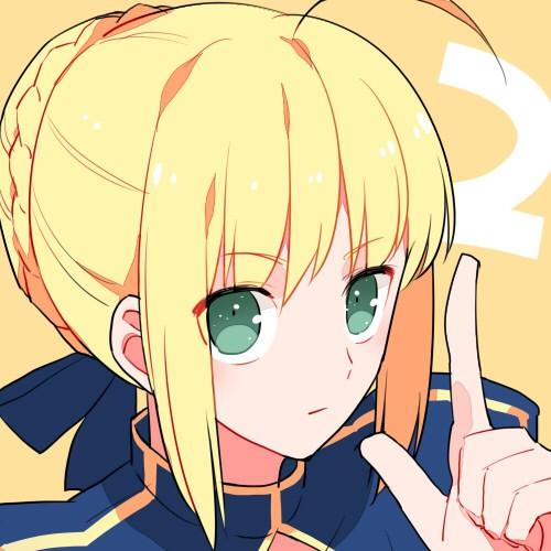2, ahoge, blonde_hair, braid, countdown, fate/stay_night, fate_(series), green_eyes