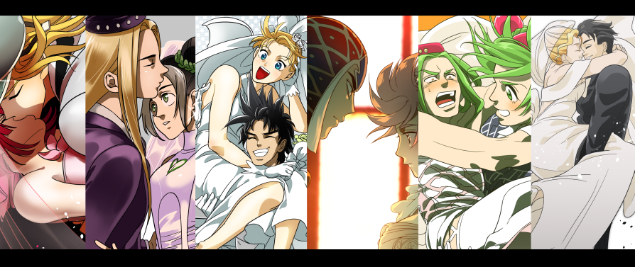 5boys, 5girls, couple, erina_pendleton, guido_mista, hetero, hot_pants_(sbr), husband_and_wife