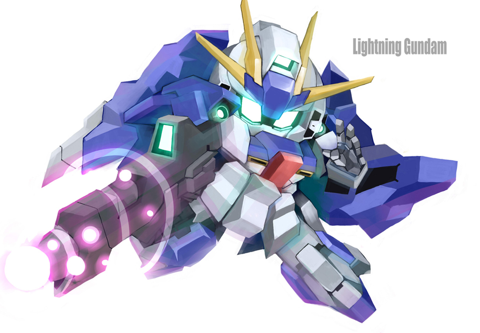 beam_rifle, commentary_request, energy_gun, gundam, gundam_build_fighters, gundam_build_fighters_try, juya, lightning_gundam