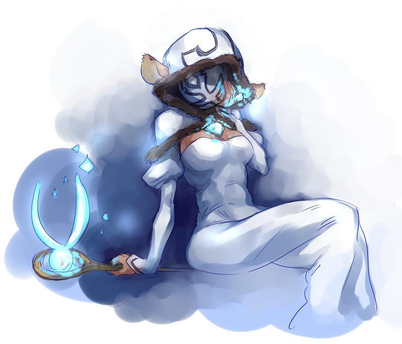 animal_ears, beastfolk_mage_(terra_battle), dark_skin, hood, ikuhana_niiro, mask, staff, terra_battle