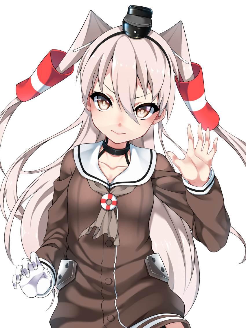 1girl, 3:, amatsukaze_(kantai_collection), brown_eyes, choker, hair_tubes, hairband, highres