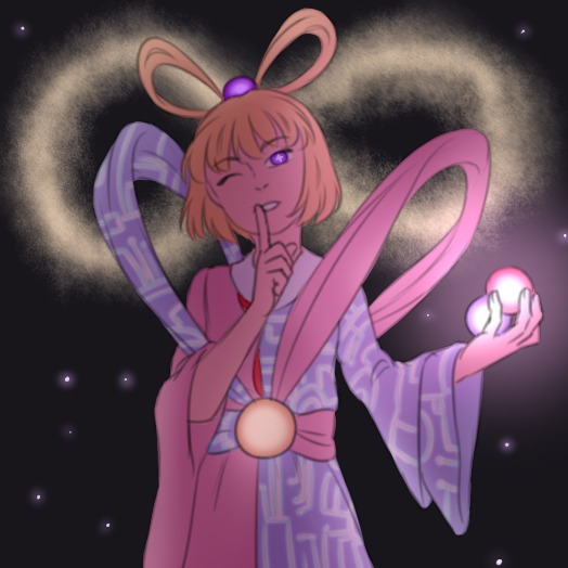 1girl, ;o, blonde_hair, cloth, dress, infinity, kanpukuguu_otohime, marine_benefit