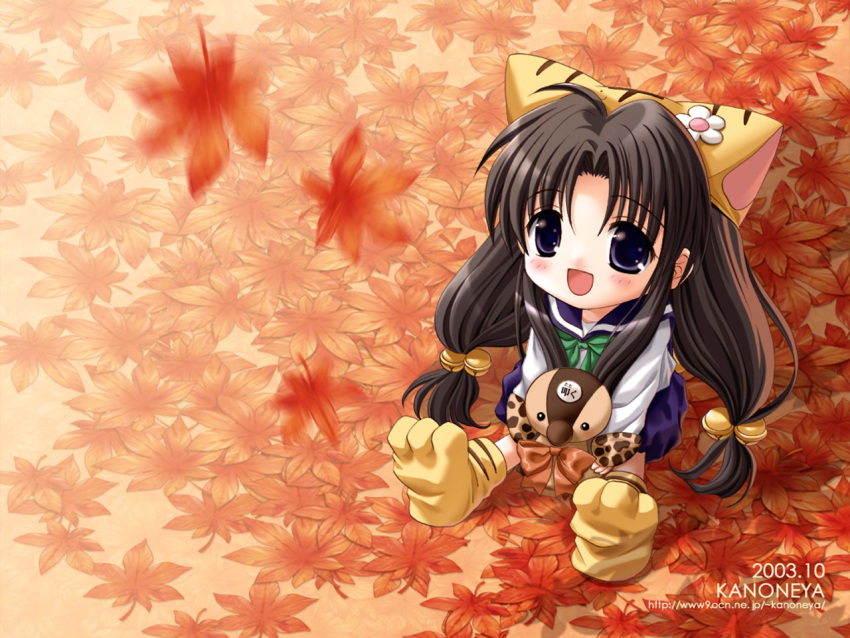 bell, blue_eyes, blush, bow, di_gi_charat, kanoneya, nekohat, nekomimi
