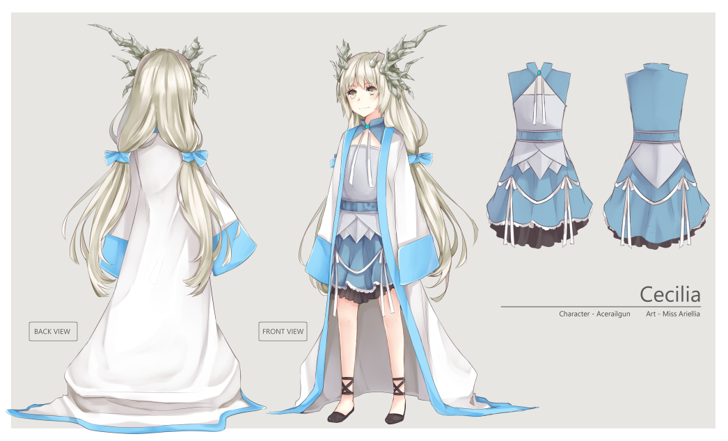 1girl, artist_name, borrowed_character, cecilia_(acerailgun), character_name, character_sheet, coat, dress