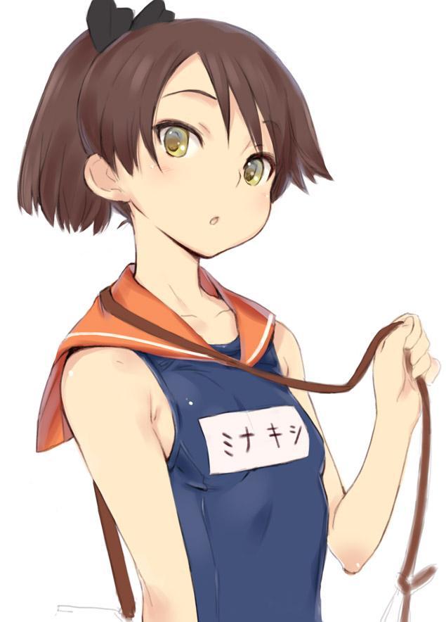 :o, blush, bow, brown_hair, bust, collarbone, cosplay, hair_bow