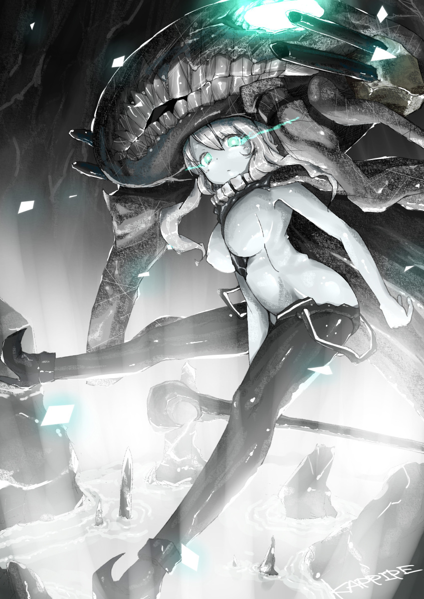 1girl, absurdres, highres, kantai_collection, kappipe_(brd0520), shinkaisei-kan, solo, wo-class_aircraft_carrier