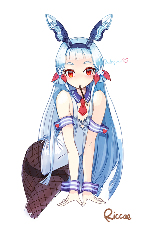 1girl, animal_ears, blush, breasts, bunnysuit, cleavage, detached_collar, fishnet_pantyhose