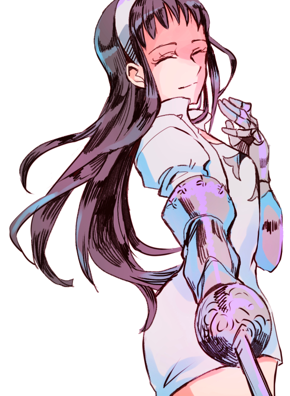 1girl, black_hair, closed_eyes, guila, hairband, long_hair, nanatsu_no_taizai, noshima