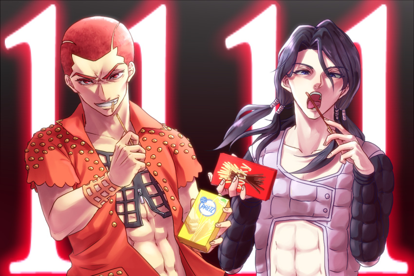 2boys, black_hair, dated, formaggio, illuso, jojo_no_kimyou_na_bouken, multiple_boys, orange_hair