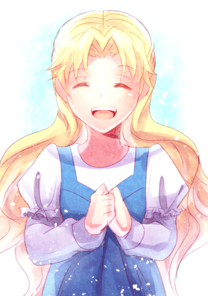 1girl, ^_^, blonde_hair, child, closed_eyes, dress, erina_pendleton, jojo_no_kimyou_na_bouken