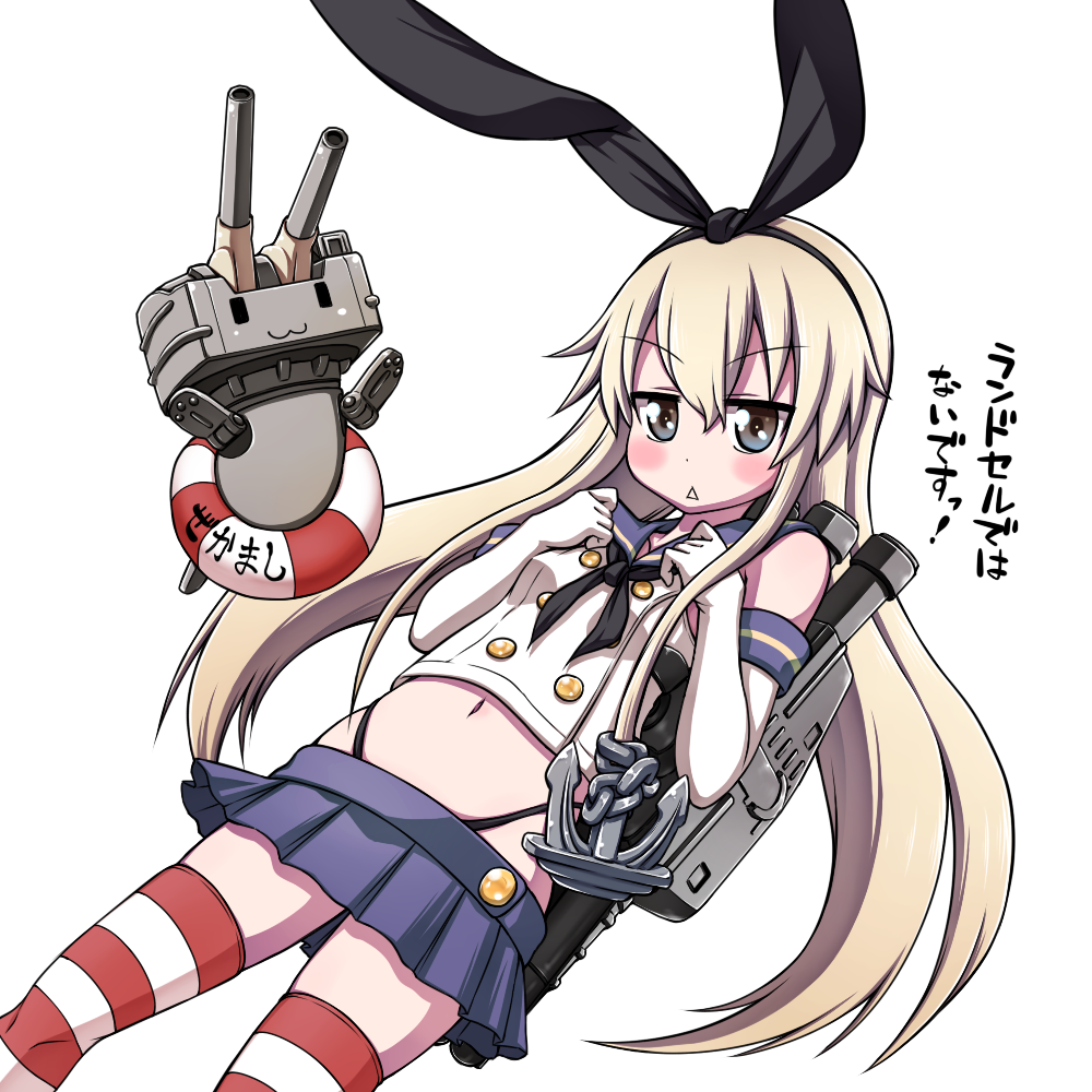 1girl, :<, :3, black_panties, blonde_hair, blush, elbow_gloves, gloves