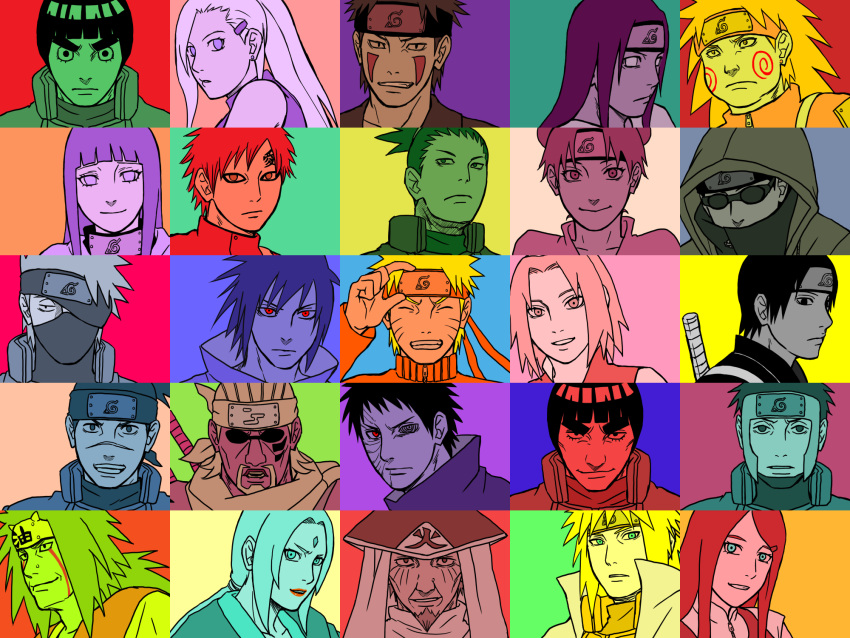 23wo, aburame_shino, akimichi_chouji, haruno_sakura, hatake_kakashi, highres, hyuuga_hinata, hyuuga_neji