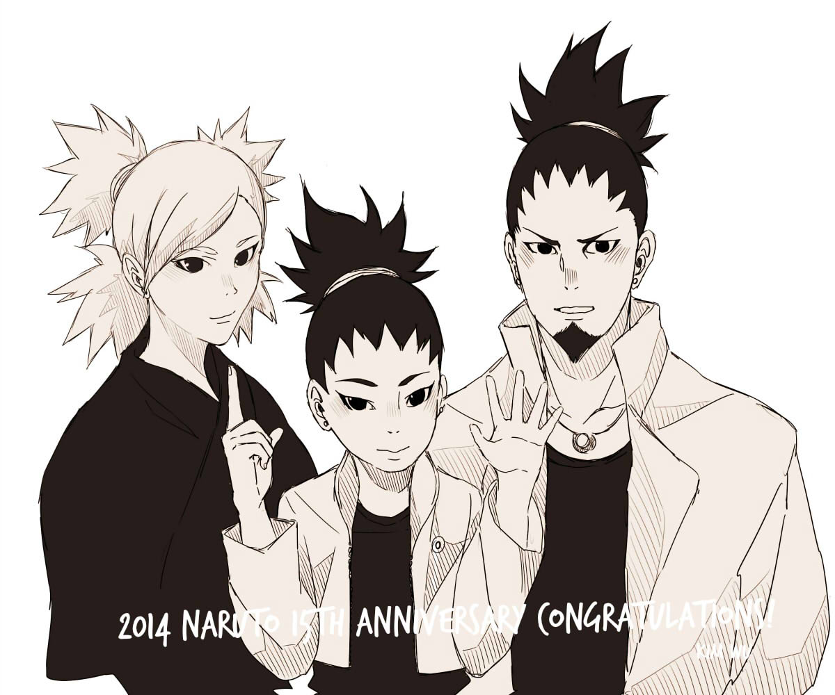1girl, 2boys, black_hair, family, father_and_son, husband_and_wife, long_hair, monochrome