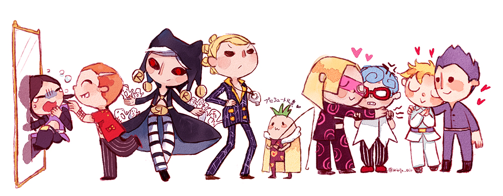 6+boys, :3, beach_boy_(stand), catsizuru, chibi, formaggio, gelato, ghiaccio
