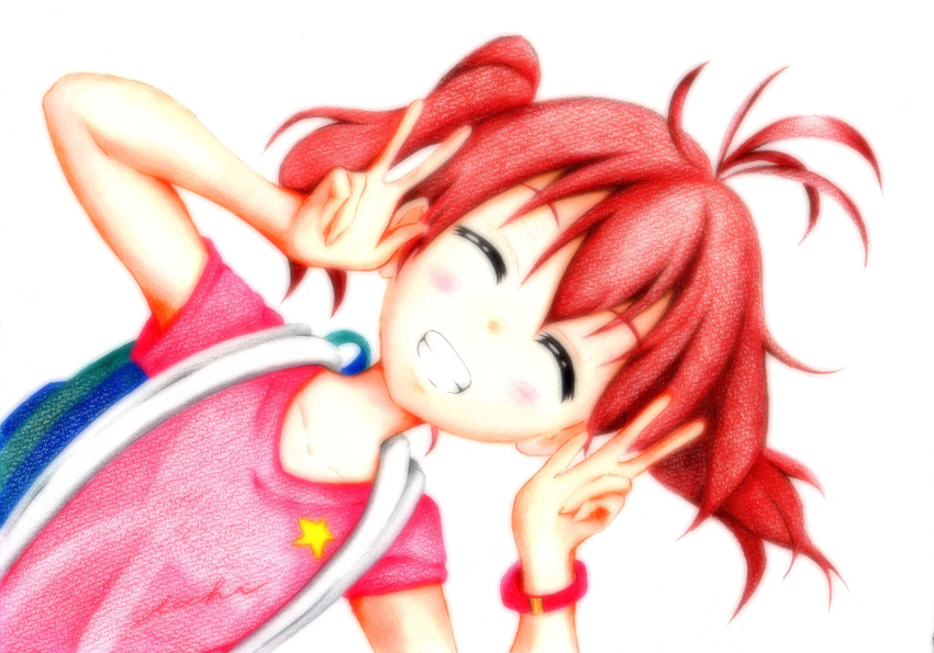 1girl, absurdres, bangle, blush, bracelet, bust, closed_eyes, collarbone