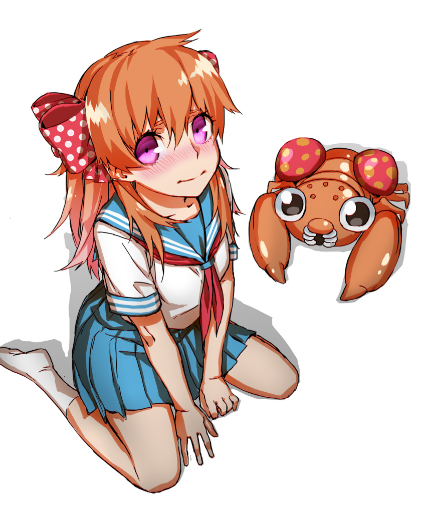 1girl, blue, bow, from_above, gekkan_shoujo_nozaki-kun, hair_bow, highres, hu58013901