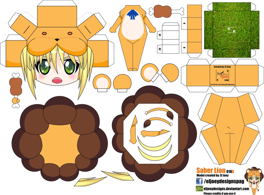 1girl, ahoge, animal_costume, artist_name, blonde_hair, blush, boned_meat, character_name