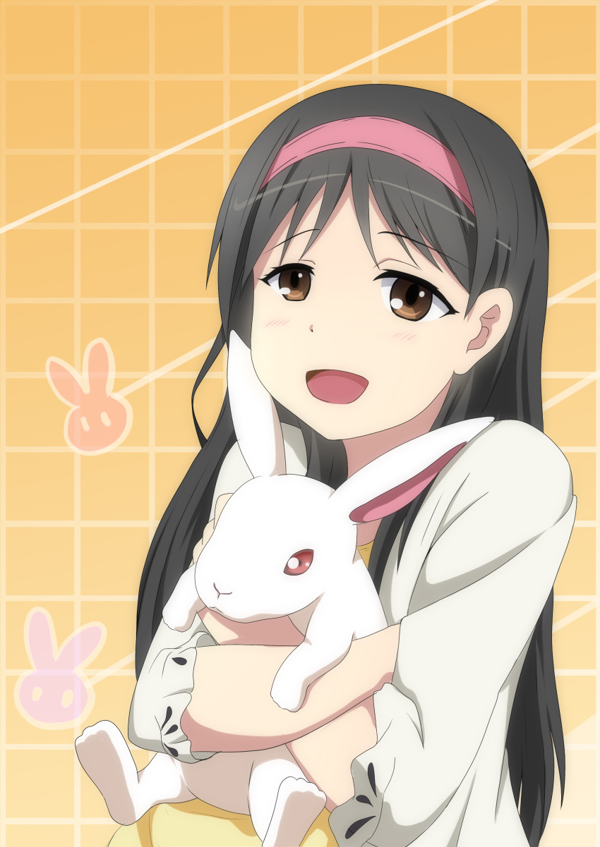 absurdres, adachi_eiko, amagi_brilliant_park, commentary_request, highres, hug, rabbit, yasume_yukito
