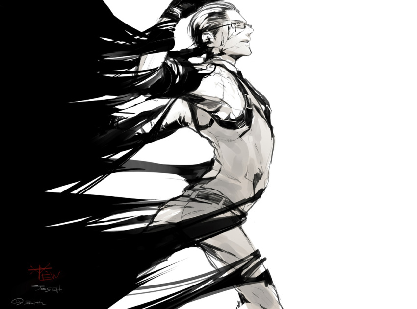 1boy, darkness, glasses, gloves, joseph_oda, solo, the_evil_within, tosstoss