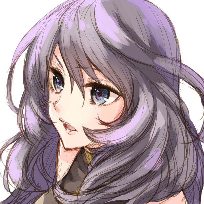 bare_shoulders, blue_eyes, eileen_(terra_battle), hijiki_(hijikini), lavender_hair, lips, terra_battle