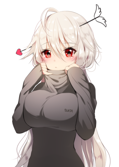1girl, arrow, arrow_in_head, artist_name, blush, breasts, large_breasts, long_hair