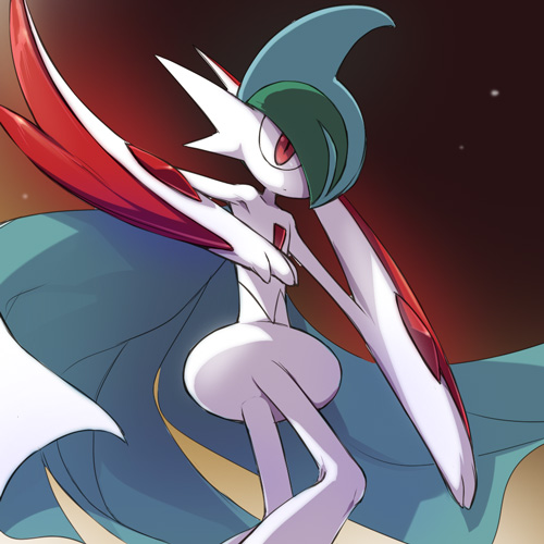 arm_blade, cape, gallade, horns, lowres, mega_gallade, mega_pokemon, no_humans