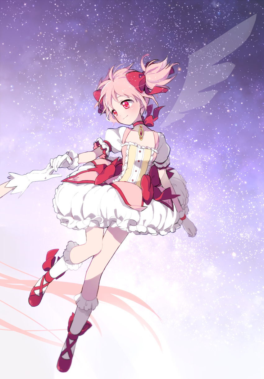 bow, bubble_skirt, choker, dual_persona, frills, gloves, goddess_madoka, hair_bow