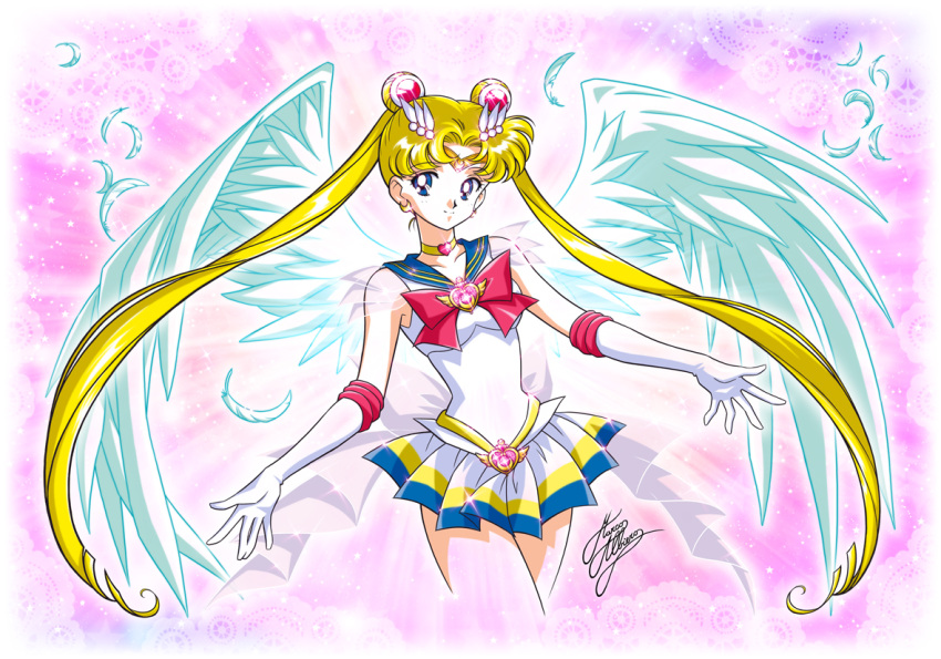 1girl, angel_wings, anime_coloring, artist_name, bangs, bishoujo_senshi_sailor_moon, blonde_hair, blue_eyes