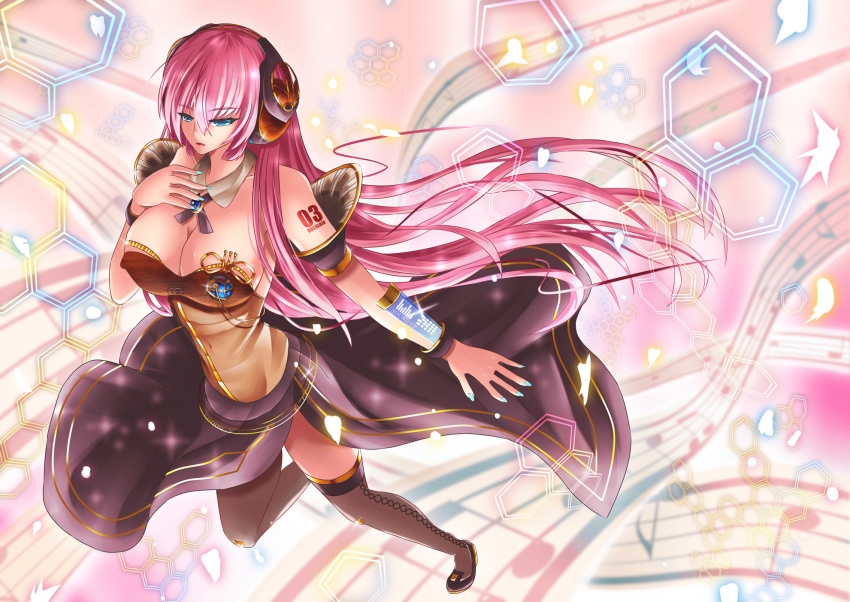 1girl, blue_eyes, breasts, fuyuki_jun, highres, large_breasts, long_hair, megurine_luka, pink_hair, solo, v4x, vocaloid, vocaloid_4