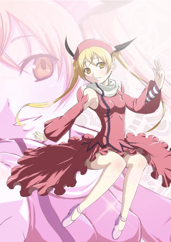 1girl, asuka_yuuri, blonde_hair, dress, hat, long_hair, magical_girl, mahou_shoujo_kazumi_magica