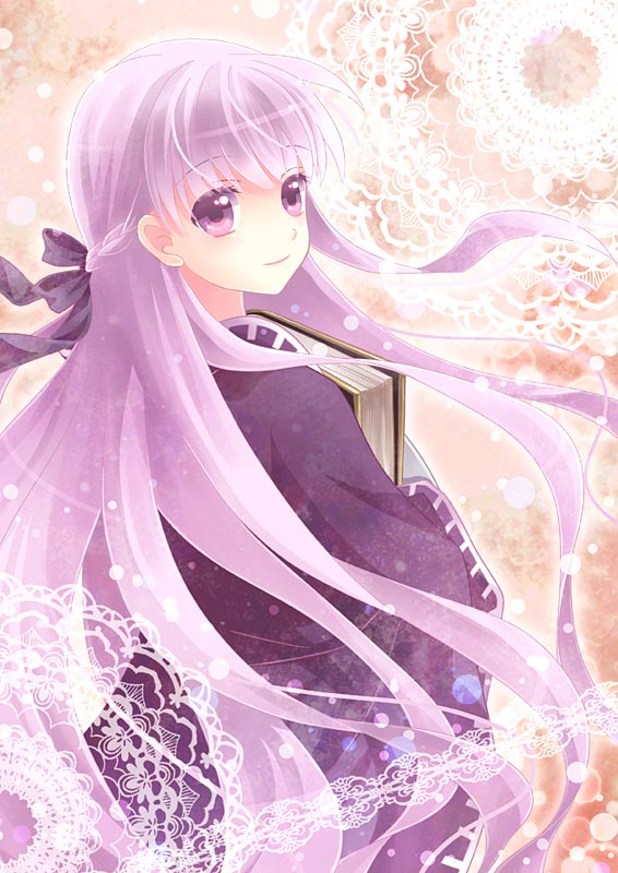 1girl, cape, fire_emblem, fire_emblem:_fuuin_no_tsurugi, hair_ribbon, long_hair, looking_back, purple_hair